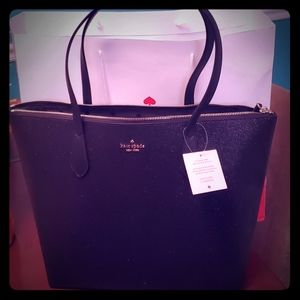 Kate Spade Joeley Black Glitter Tote